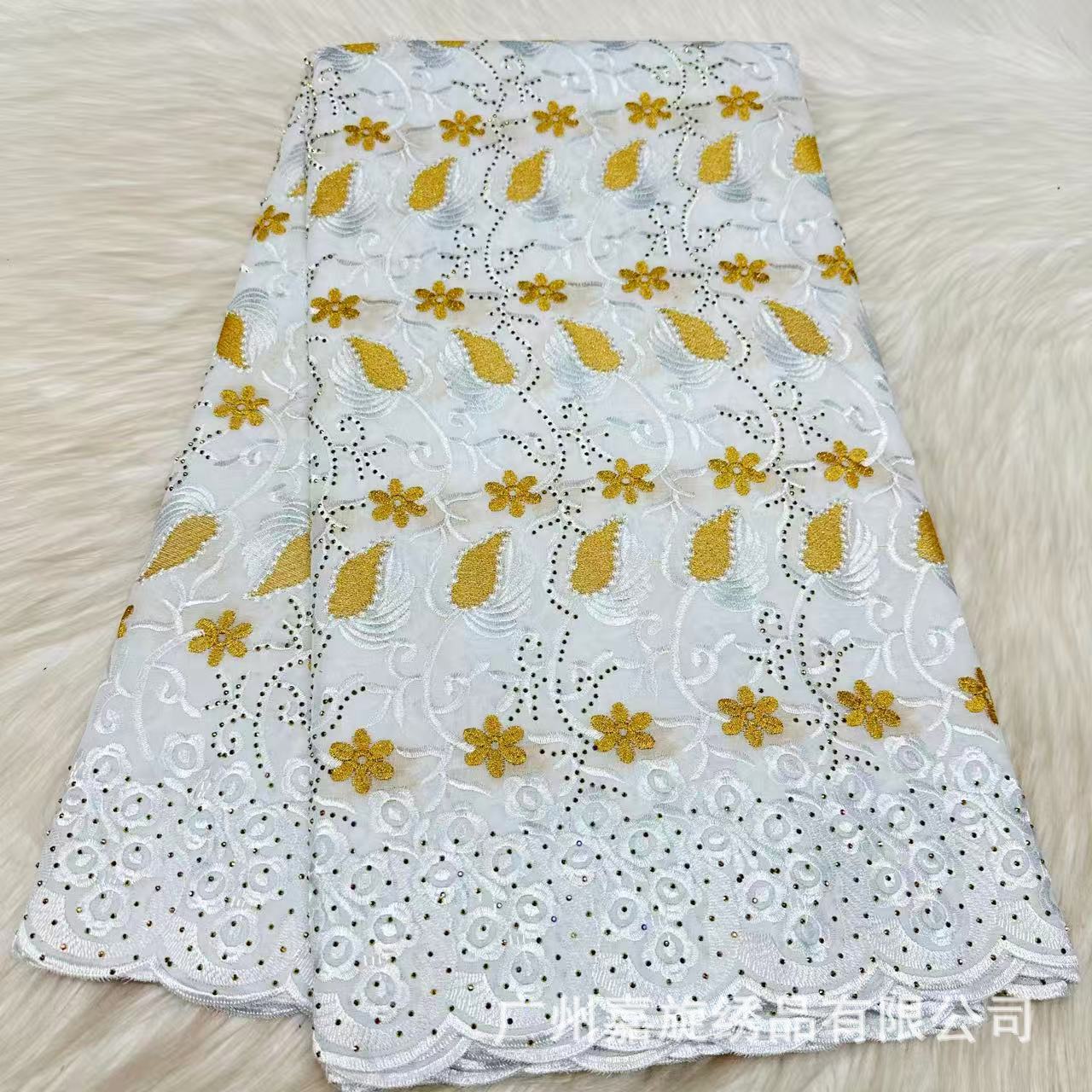 Ropa de novia africana Ghana bordado algodón 5yards Swiss voile lace cotton fabrics