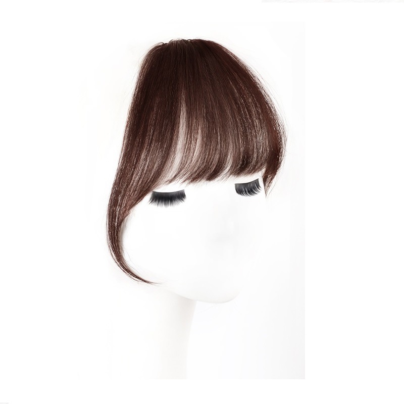 Pequeño mil generación flequillo peluca hembra francés flequillo de aire peluca Red roja cara redonda frente natural falso flequillo peluca