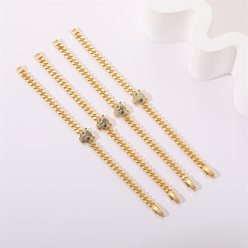 Simple Style Leopard Copper Plating Bracelets 1 Piece