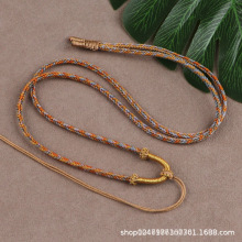 翡翠玉佩挂绳手工DIY项链绳民族风调节绳段染编织吊坠绳男女款