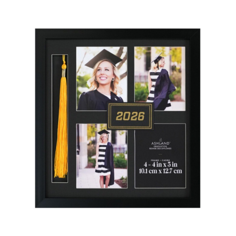 Wooden Diploma Frame with Tassel Photo Frame Can Hold Photos, Black and Gold Card Paper, 2026 Honorary Graduation, Cross-Border New