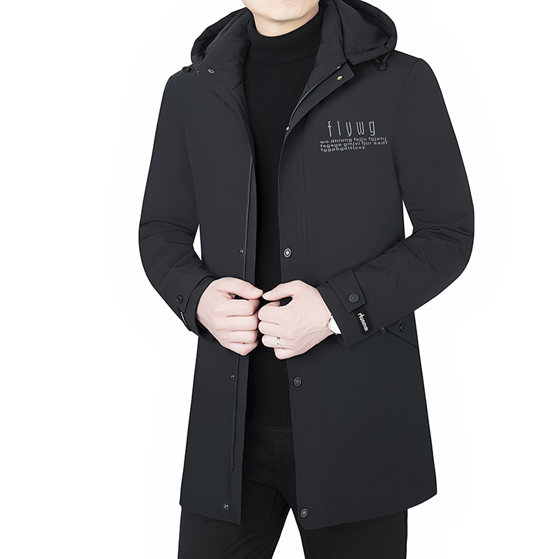 Abajo Chaqueta corta de invierno de los hombres de mediana edad slim fit engrosada abrigo de los hombres papá invierno chaqueta de los hombres con capucha