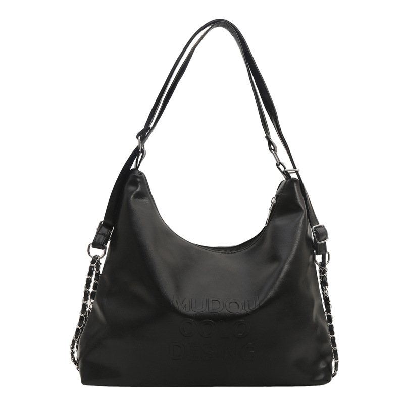 Bolso de moda portátil de gran capacidad para mujeres 2024 nuevo estilo de viaje al trabajo bolso de mano de piel de aceite simple bolso de hombro axilar