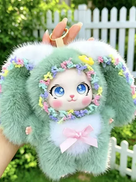 Big-Eared Rabbit Plush Toy Pendant, Soft and Cute Bunny Doll Keychain, Amazon Wish Best-Selling Plush Accessory