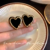 A3762 Phnom Penh Black Love Earrings