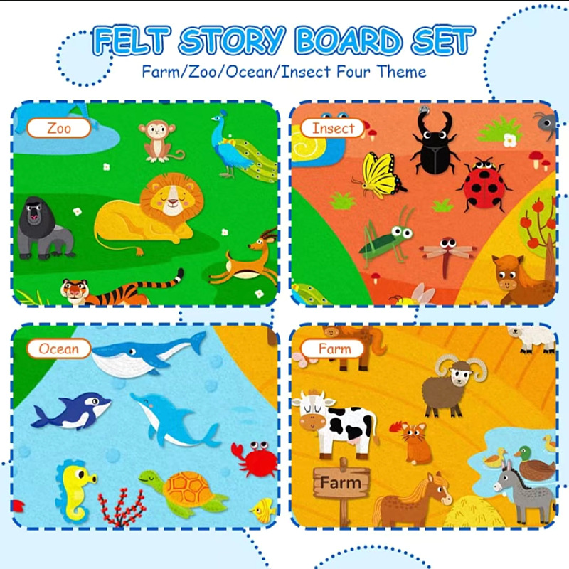 Amazon nuevo tablero de historia de felt transfronterizo para niños puzzle tablero de aprendizaje tablero de entrenamiento de bebés