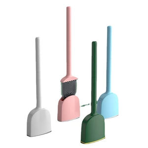 Multi-functional Silicone Toilet Brush Set with No Dead Angle Cleaning for Toilet Wall Hanging