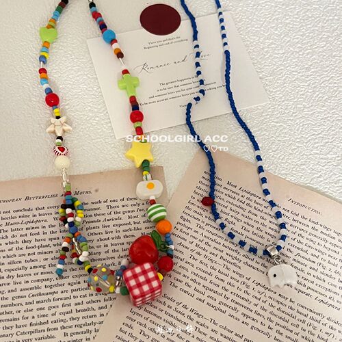 Summer Dopamine Series - Colorful Fun Necklace Sweet Cool Female Accessory Korean Style Ins Unique High-End Clavicle Chain