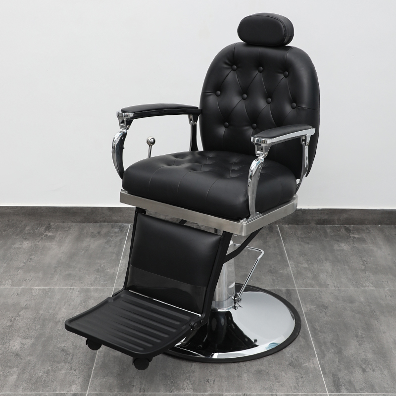 Sillón de barbero vintage para cortes de pelo, sillón de salón reclinable, sillón de barbero para hombres, sillón giratorio. image 9