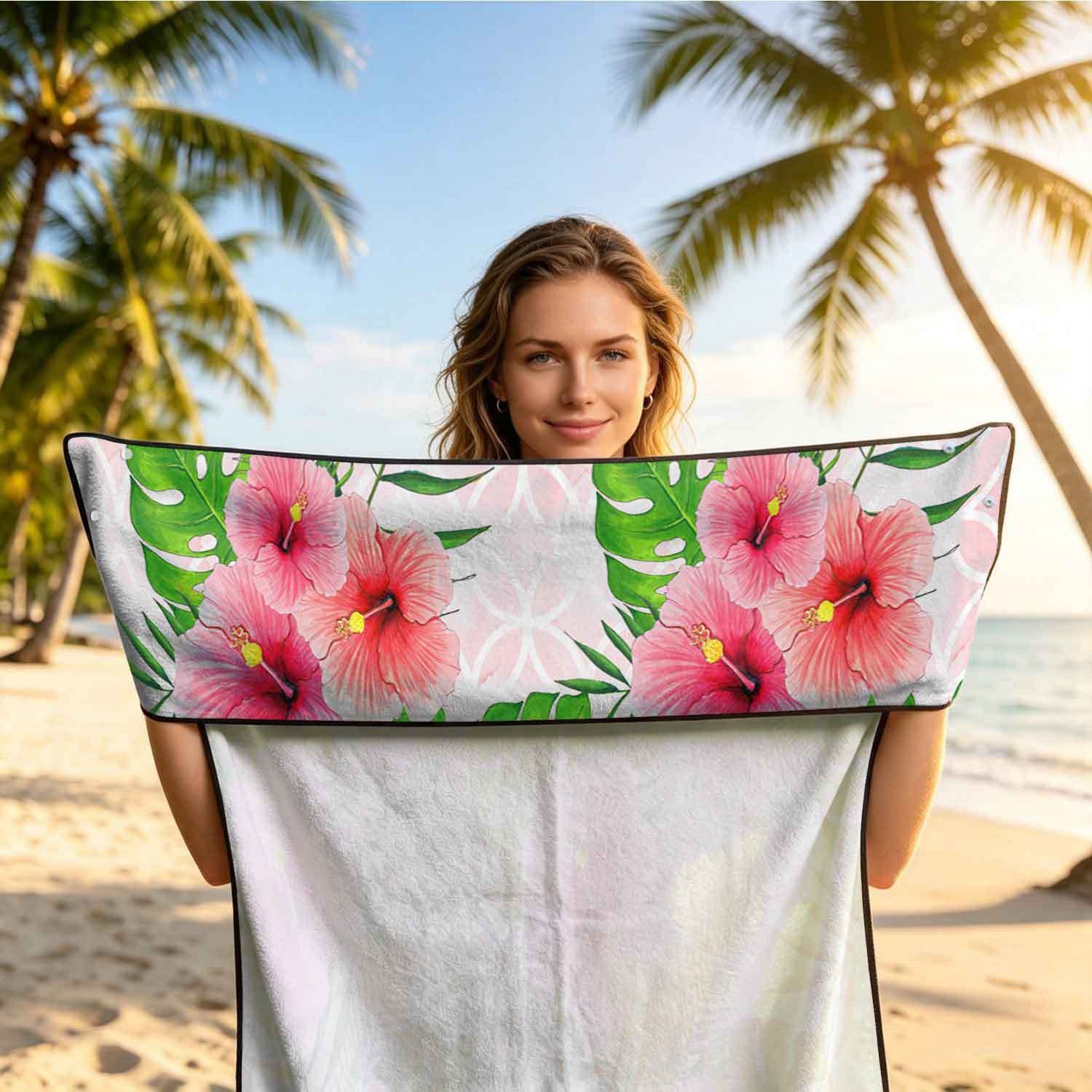 Summer bath towel and car seat cover 2-in-1, ultra-fine fiber outdoor beach and car dual-use universal seat cushion