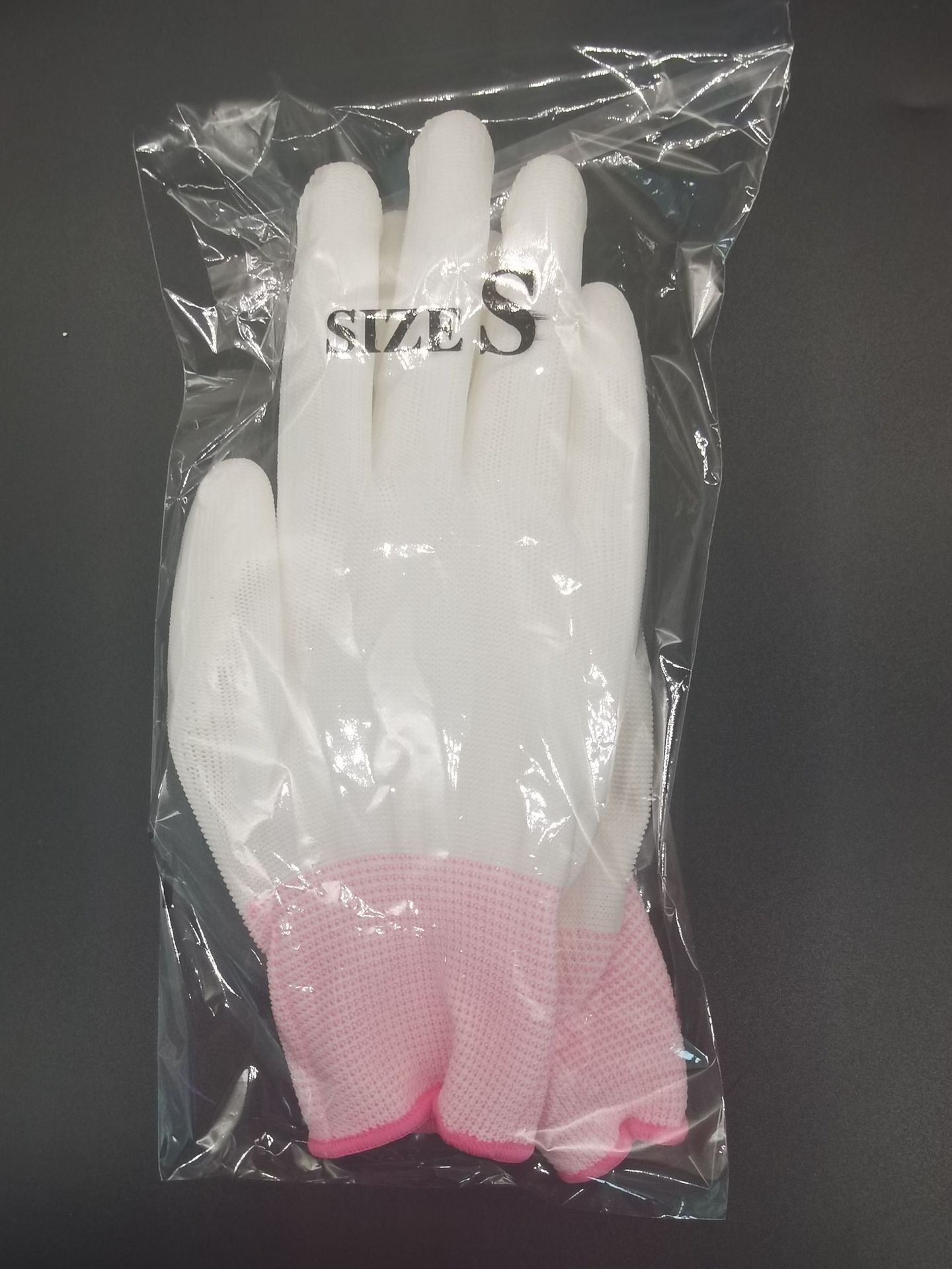 PU recubierto de dedos guantes recubiertos guantes revestidos guantes de trabajo antiestáticos libres de polvo blanco resistentes al desgaste guantes de seguro laboral al por mayor