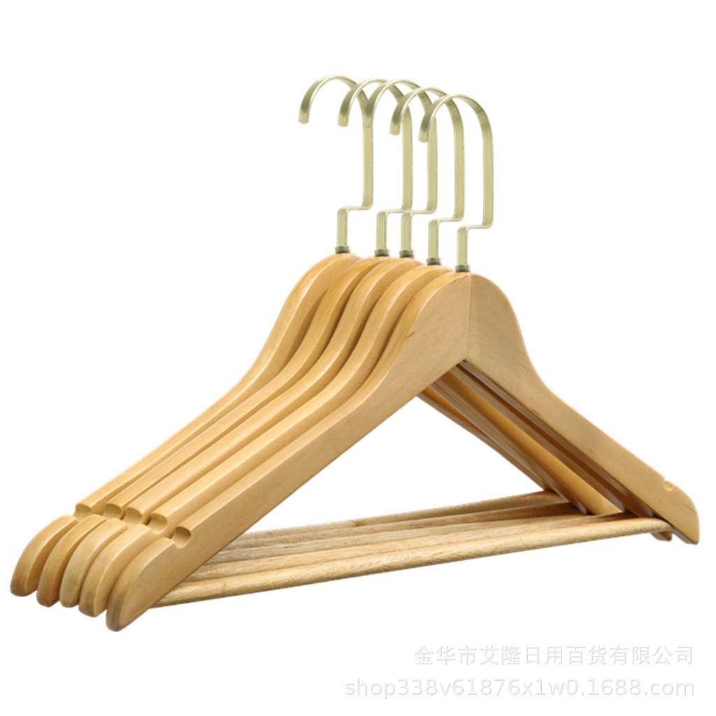 Hotel tienda de ropa percha de madera para el hogar percha de ropa para adultos percha de ropa de madera maciza percha de ropa al por mayor