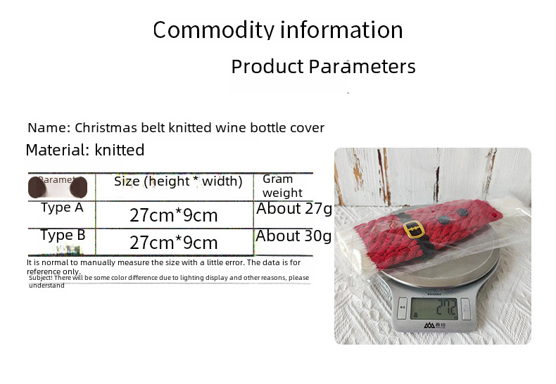 Haobei Weihnachtsdekoration liefert Weihnachtsgestrickte Weinflaschenhülle Rotweinhülle Restaurantdekoration Dekorative Weinflaschen-Kleiderhülle_voghion.com