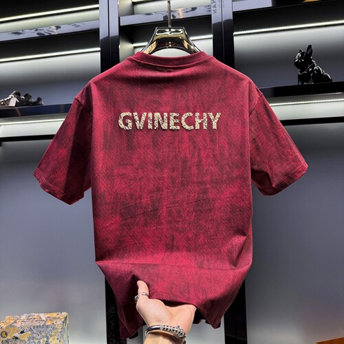 2026 Summer Men's American Style Printed Letter Short-Sleeve T-Shirt High-End Tie-Dye Crew Neck Short-Sleeve T-Shirt Top