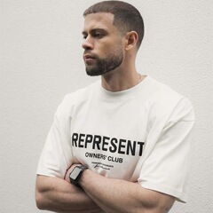 Represtrack小衆潮牌アメリカ夏純綿ゆるい男性カップル上着半袖tシャツ