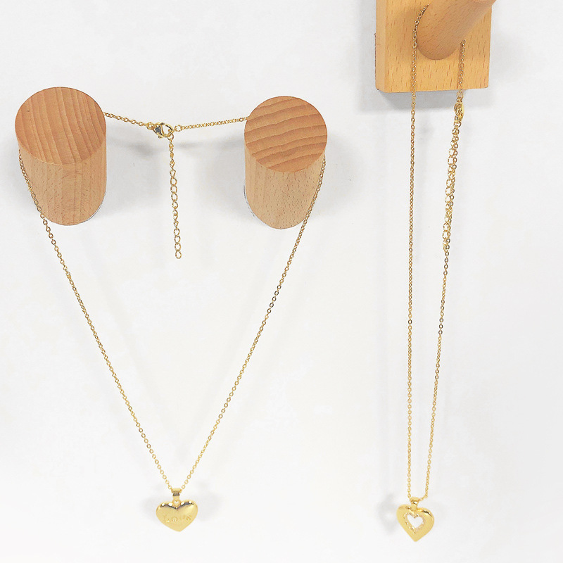 Diamond heart titanium steel necklace