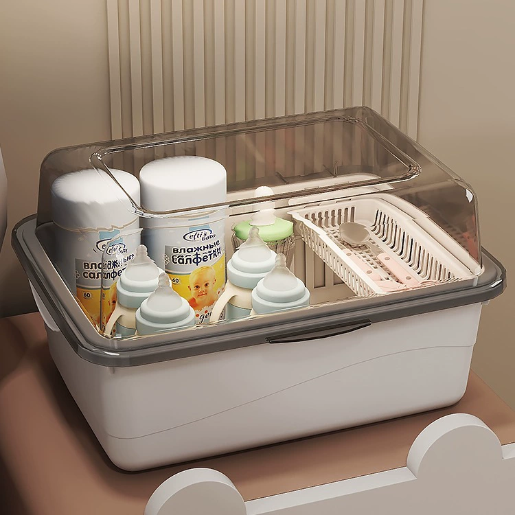 Ящик для хранения бутылочек, ящик для хранения с крышкой, пылезащитная сливная стойка, детские принадлежности, детская посуда, инструменты для пищевых добавок для новорожденных