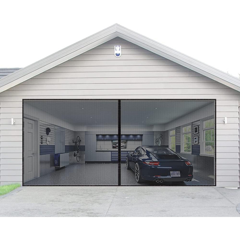 Magnetic Car Door Mosquito Net, No-Drill Magic Tape Fiberglass Mesh, Self-Adhesive Magnetic Breathable Garage Curtain