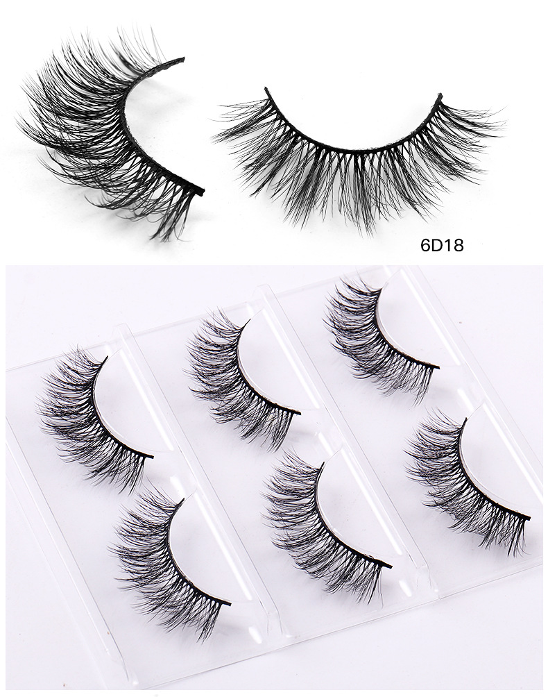 Lady Solid Color Artificial Fiber False Eyelashes 1 Piece display picture 3