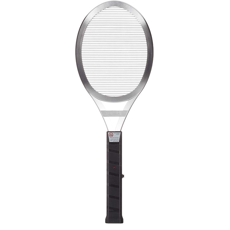 2021 Cross border Germany silvery electric shock household Racket monolayer high pressure Strength fly Electric mosquito swatter Mosquito racket