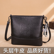 2025新款时尚包包女头层牛皮百搭单肩斜挎包大容量软皮休闲女包包