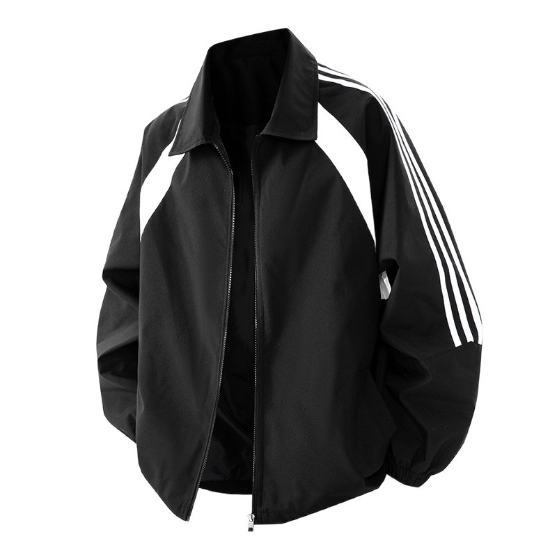 Tres chaquetas transfronterizas para hombres de estilo americano marca de moda de color contrastante empalme chaqueta casual abrigo de collar deportivo suelto primavera y otoño image 6