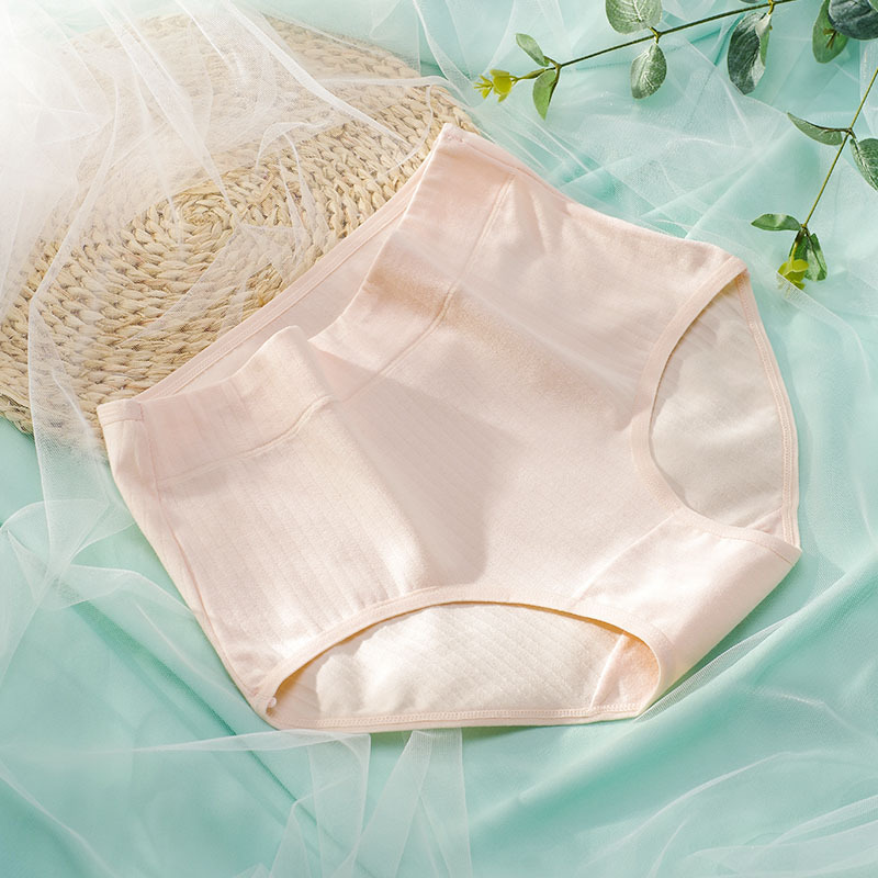 Ropa interior de mujer al por mayor 40 ropa interior de mujer de algodón peinado color sólido alto punto de algodón elástico de cintura alta más ropa interior de mujer de algodón de tamaño
