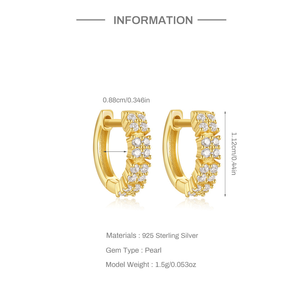 5g Weight 925 Sterling Silver Ear Needle Material Zircon Inlay Material Earrings Classification 1 Pair Quantity Holiday, Banquet, Daily Occasion 925 Sterling Silver Material Geometric Pattern Women's Gender Plating Design Simple Style Style 1 Pair 925 Sterling Silver Zircon Geometric Earrings 1
