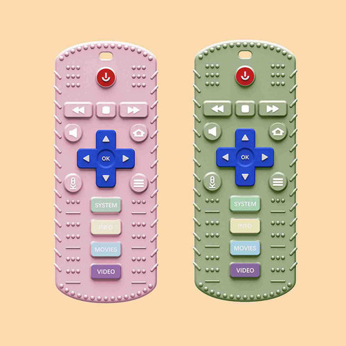 New Amazon Best Selling Teething Tool Food Grade Material Baby Teething Toy Remote Control Teether