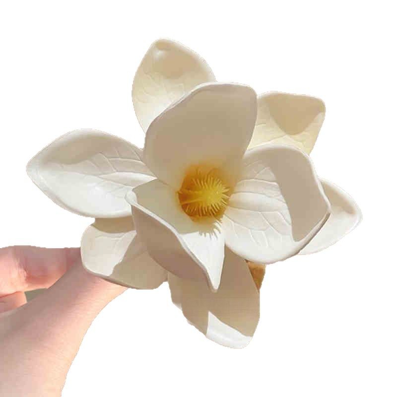 Frangipani tela flor horquilla moda femenina todo fósforo clip de boca de pato lateral diseño de nicho temperamento estilo vacaciones accesorios para el cabello