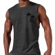 2024 Amazon New Men's T-shirt Foreign Trade Muscle Men Sports Casual Walkers Solid Color Men's Top T-shirt
