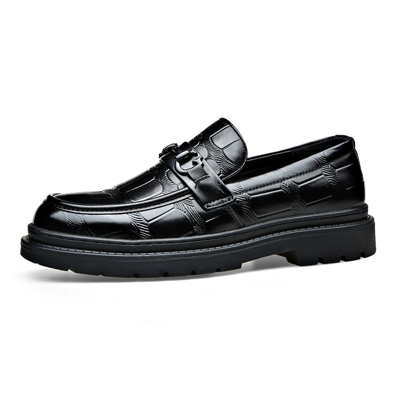 Men's Genuine Leather Dress Shoes in Black, Stylish Trendy Casual Footwear for Men
