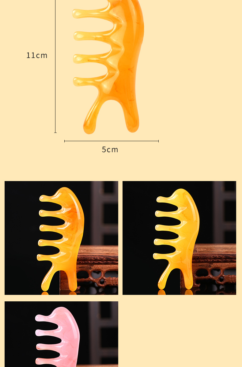 Resin Dolphin Five-Claw Scalp Massage Comb Portable Head Meridian Gua Sha Tool 11 x 5.2 cm specifications