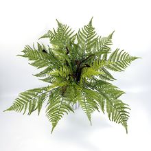 厂家现货批发仿真植物羊齿蕨 12头花芯植毛把束绿植花艺造景软装