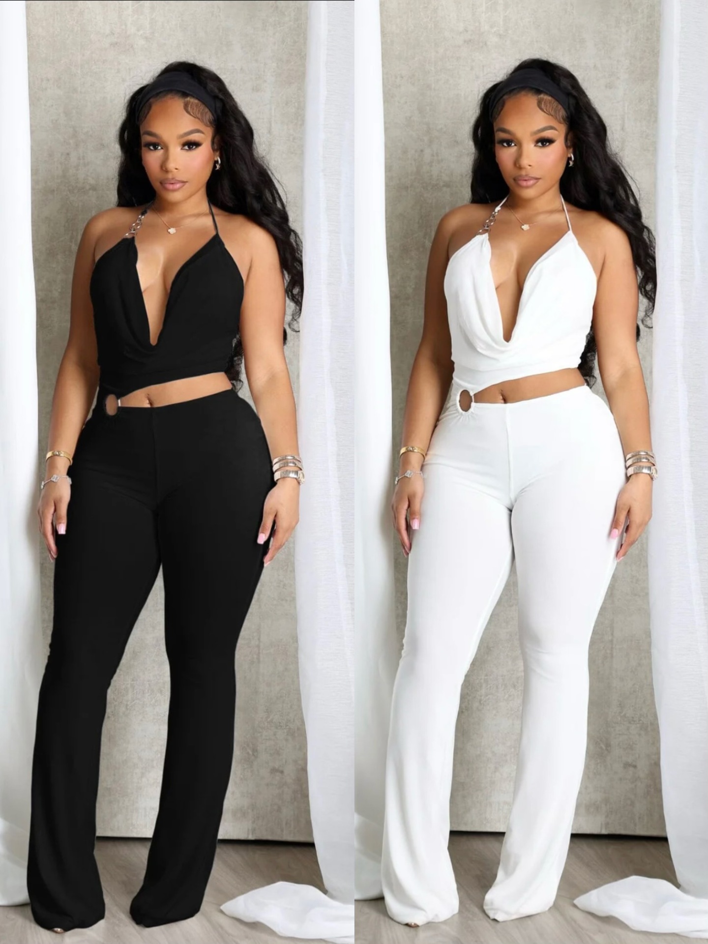 Women's Clothing Summer Halter Neck Jumpsuit Y6064 New European American Style Chic Hollow Out Suspender Vest For Women_ecoleips.com