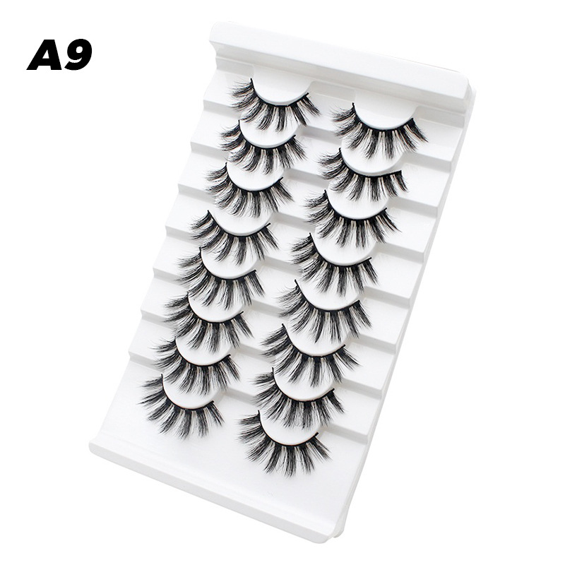 DINGSEN fuente transfronteriza fábrica pestañas falsas 8 pares de pestañas naturales gruesas de gran volumen LOGO