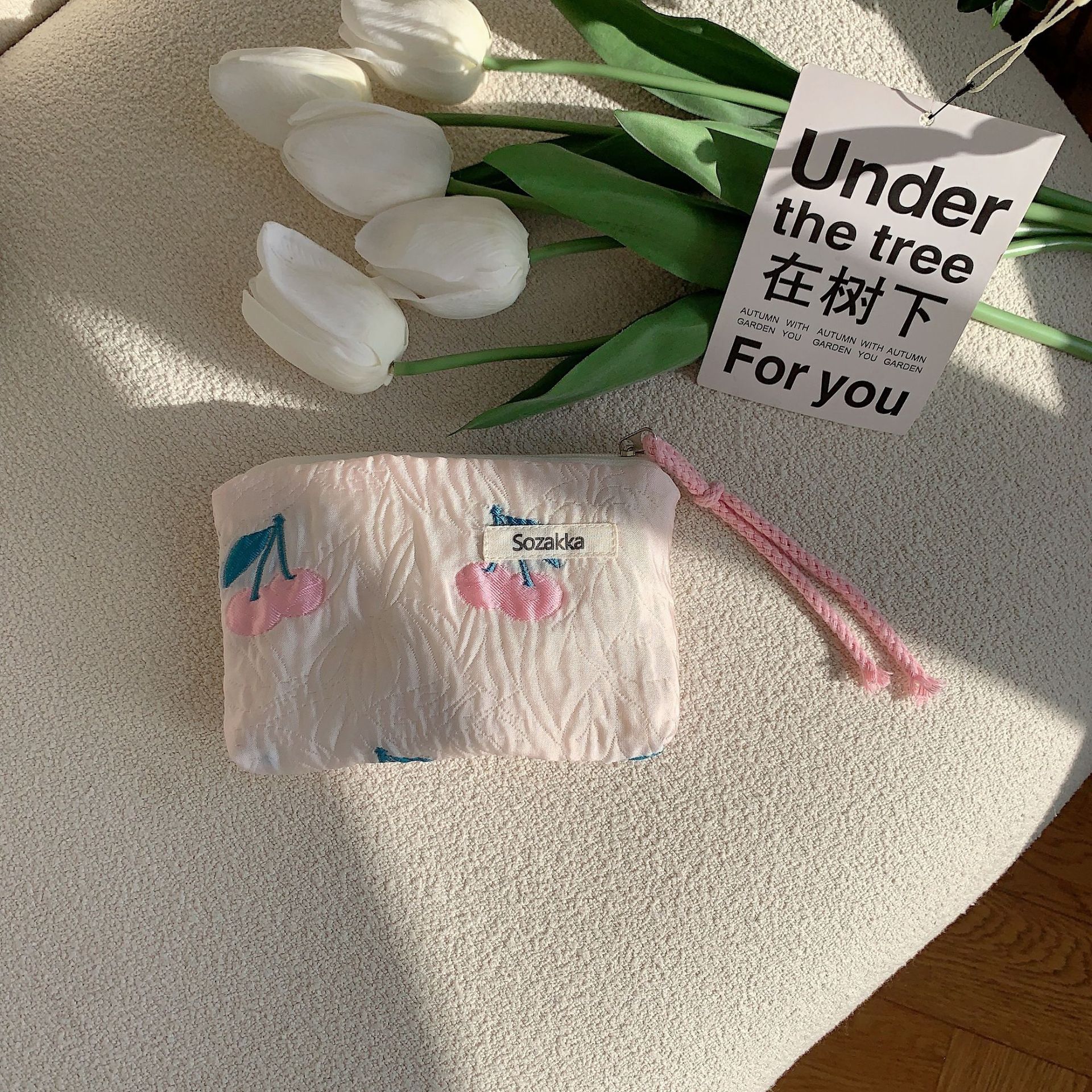 3451 ins contraste color de encaje rojo sobre bolso cosmético las mujeres portátil monedero lavado bolsa almacenamiento