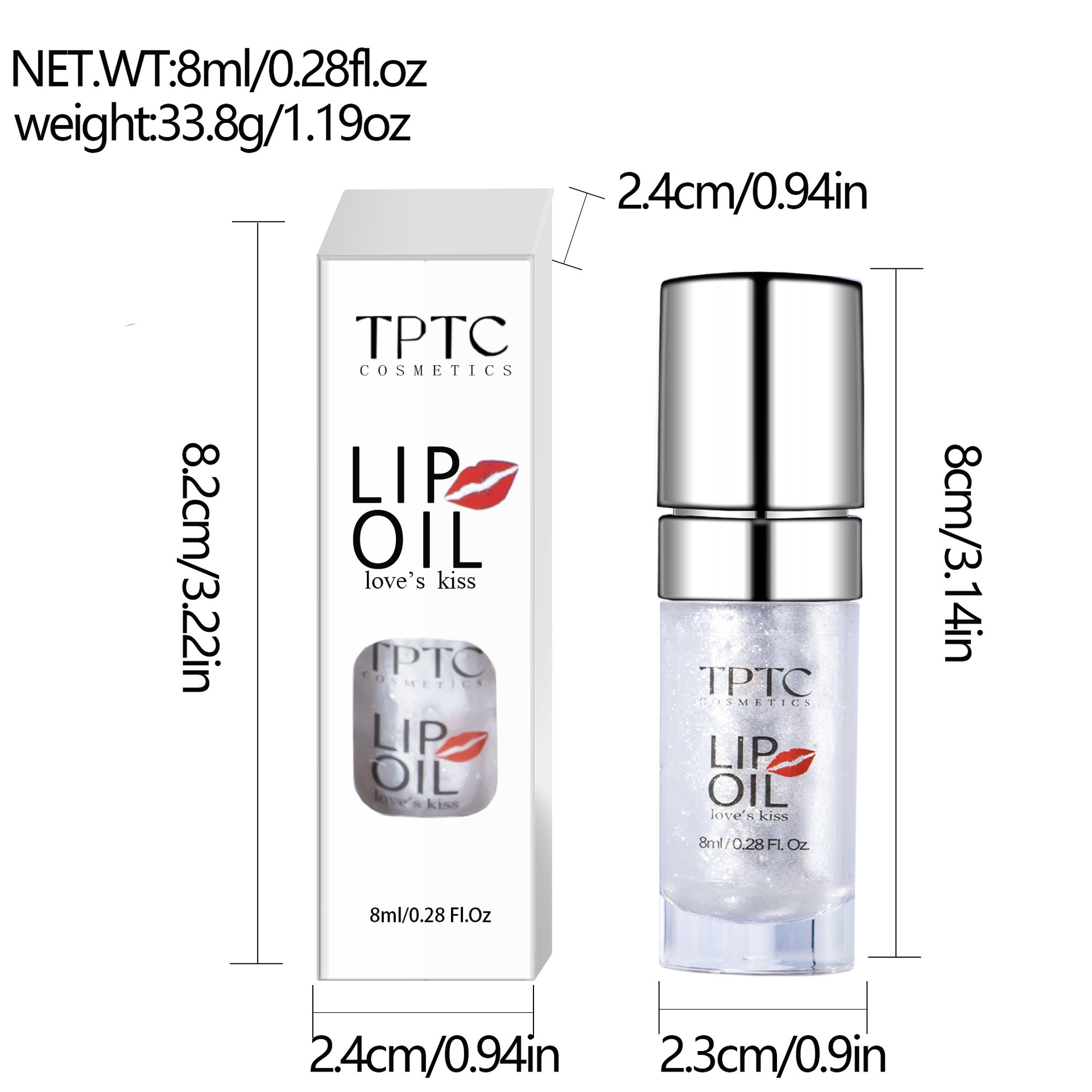 TPTC 5-color Cross-border Lip Enhancement Lip Gloss Moisturizing and Nourishing Lip Oil Glass Dudu Lip Gloss Non-stick Rim Red Lip Gloss undefined
