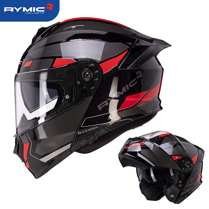 Casco de motocicleta Ruimi, motocicleta para hombres y mujeres, casco de doble espejo, ranura Bluetooth totalmente cubierta, cola grande de cuatro estaciones 3C