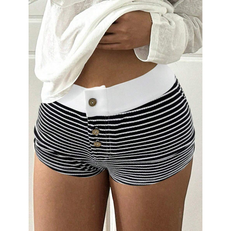 V 24320 High Waist Elastic Sport Shorts High-Waisted Elastic Casual Sports Shorts