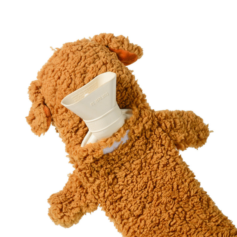 茶色の子犬の長いぬいぐるみの湯たんぽ秋の冬の暖かい全身の学生の女の子の暖かい手は取り外し可能で防爆します。|undefined