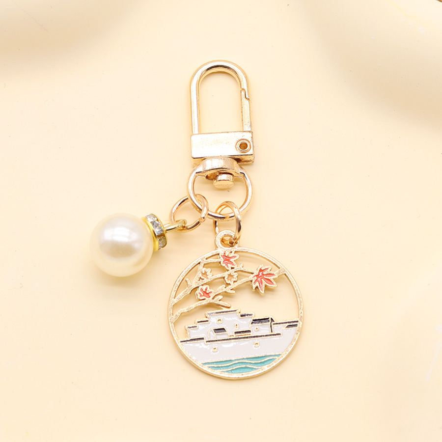 Original hecho a mano primavera, verano, Otoño e Invierno cuatro estaciones paisaje niños mochila colgante aleación goteo llavero bolsa Accesorios