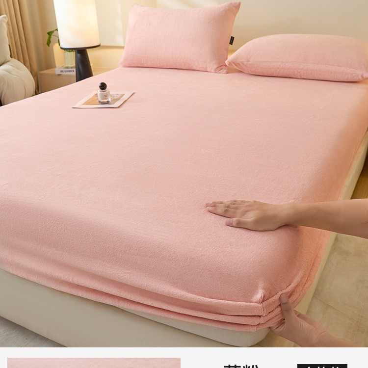 Leche cama de terciopelo 2026 nuevo invierno más terciopelo espeso brida de coral cama de terciopelo sábanas colchón cubierta protectora