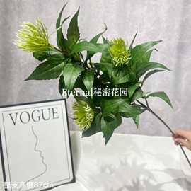 昙花仿真绿植北欧风深绿色花材高级假花家居森系花艺装饰批发跨境