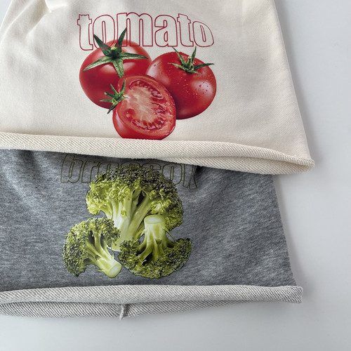 Tomato and Broccoli Fun Rolled Brim Pile Hat Women's Spring and Autumn Thin Cool Cap Y2K Millennium Headwear Hat Men