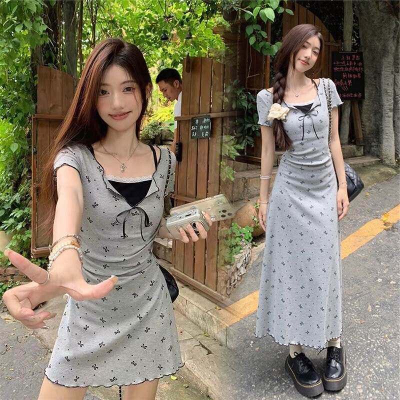 Maternity Wear 2026 Summer New Style Simple Printed Slimming Lace Slim-Fitting Short-Sleeved Lace Maternity Dress Summer Wear Maternity Wear 2026 Summer New Style Simple Printed Slimming Lace Slim-Fitting Short-Sleeved Lace Maternity Dress Summer Wear