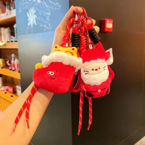 Creative Christmas Plush Ornament Cartoon Cute Gingerbread Man Figurine Keychain Gift Bag Decoration Christmas Gift