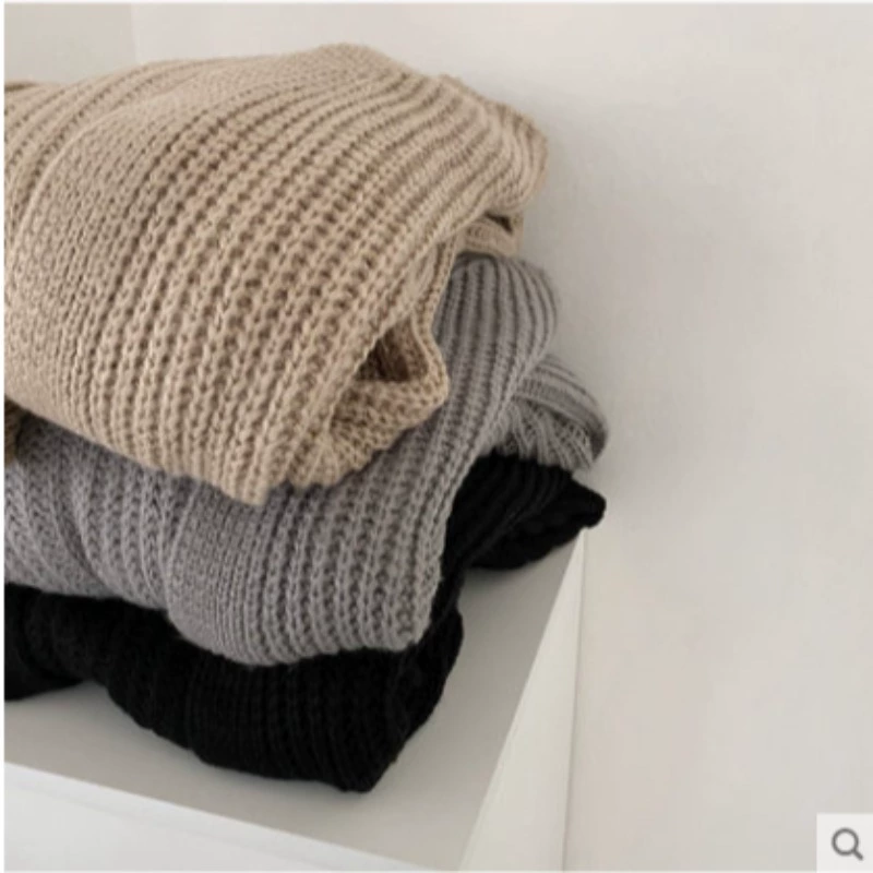 Длинный вязаный кардиган, корейский стиль, демисезонный свитер, one size (серый/чёрный/хаки)