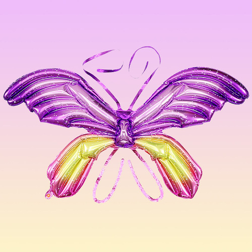 New Ultra Large Birthday Party Carnival Macaron Foil Gradient Butterfly Inflatable Wings Booth Aluminum Foil Balloon Batch