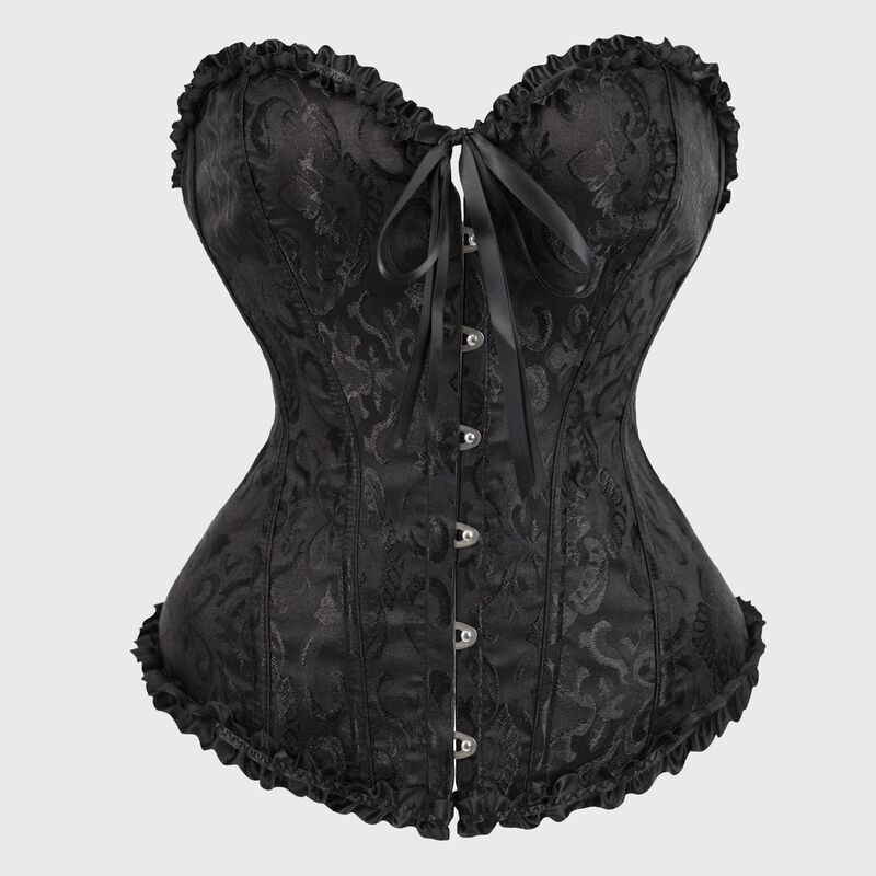 Bride's wedding dress undergarment with steel boning, tight-fitting sexy corset, can be worn as outerwear, with bust support and tummy control, ribbon top